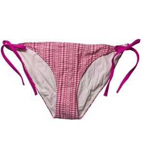 5/$25 Lemlem Side Tie Pink Textured Bikini Swim Bottoms L Large NWOT
